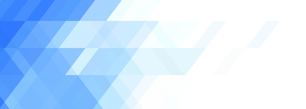 Diseño de banner de formas geométricas azules abstractas
