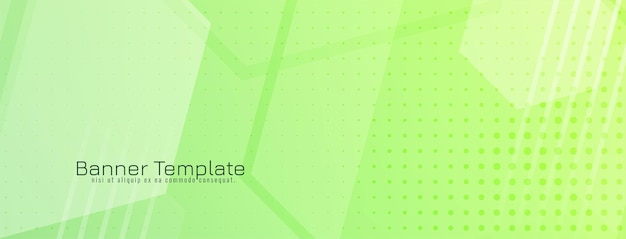Diseño de banner de formas hexagonales geométricas elegantes de color verde suave