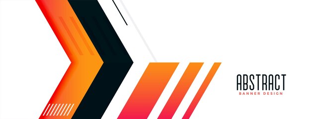 Diseño de banner geométrico abstracto moderno blanco naranja