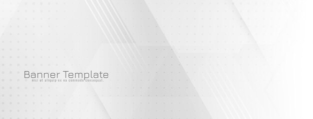 Diseño de banner geométrico de color blanco moderno abstracto