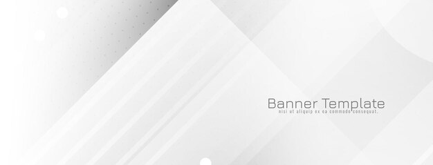 Diseño de banner geométrico de rayas de color blanco brillante y moderno