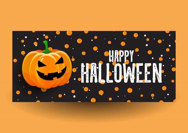 Diseño de banner de halloween con calabaza