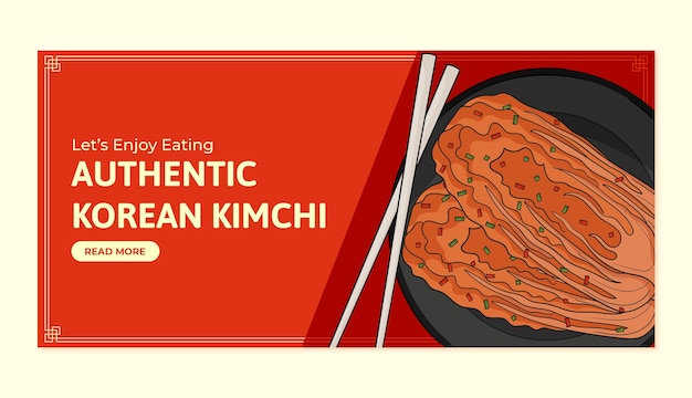 Diseño de banner de kimchi