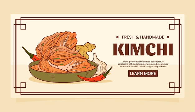 Diseño de banner de kimchi