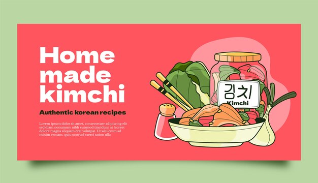 Diseño de banner de kimchi