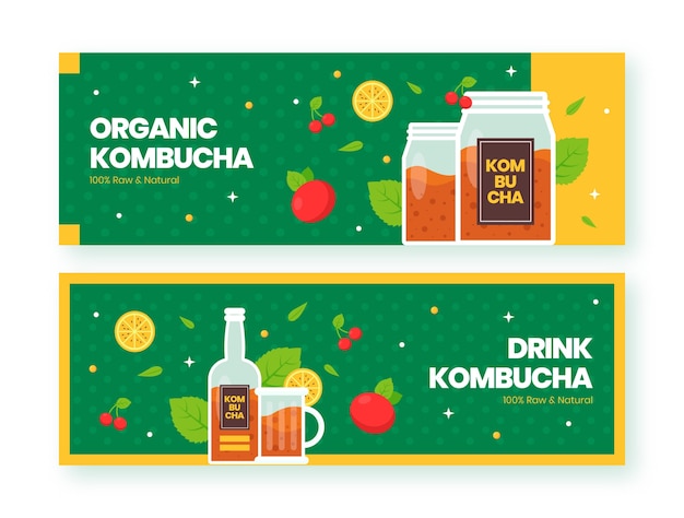 Diseño de banner de kombucha