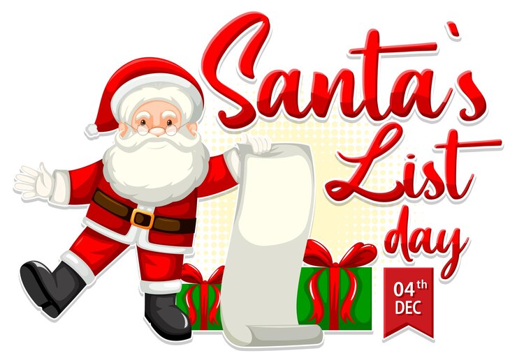 Vector gratuito diseño de banner de lista de papá noel feliz