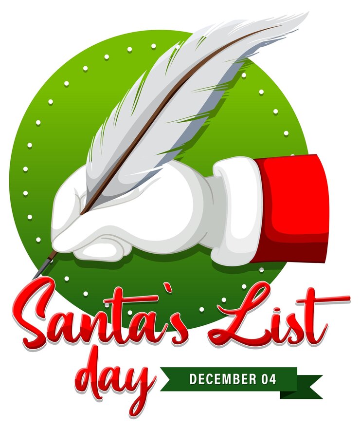 Vector gratuito diseño de banner de lista de papá noel feliz