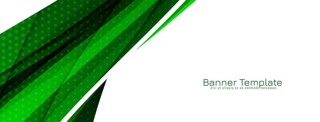 Diseño de banner moderno con estilo abstracto de onda verde