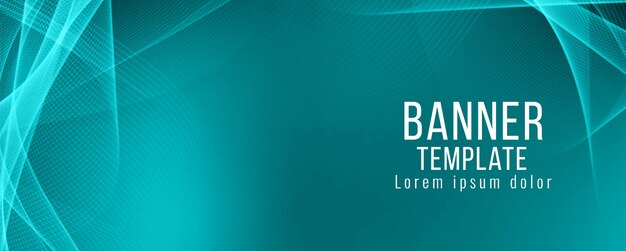 Diseño de banner moderno ondulado azul con estilo abstracto