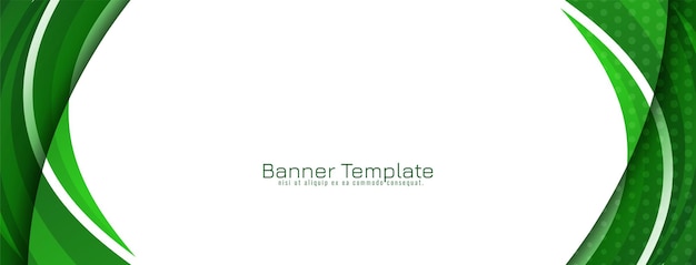 Diseño de banner de negocios decorativo estilo onda verde
