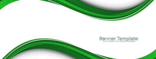 Diseño de banner de negocios decorativo estilo onda verde