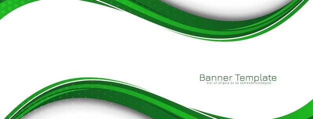 Diseño de banner de negocios decorativo estilo onda verde