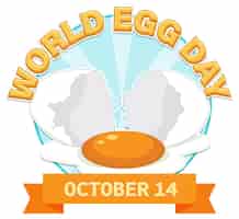 Vector gratuito diseño de banner o logotipo del día mundial del huevo