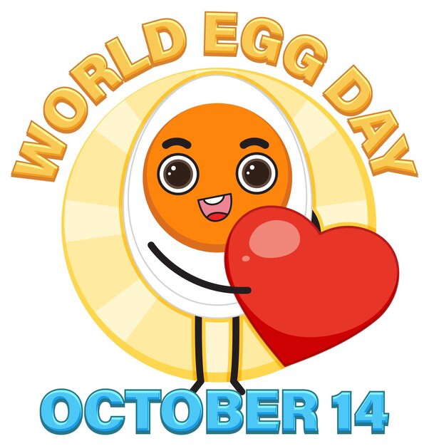 Diseño de banner o logotipo del día mundial del huevo