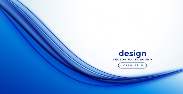 Vector gratuito diseño de banner de onda abstracto liso azul