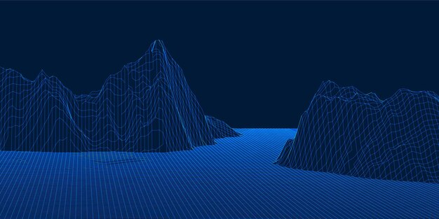 Diseño de banner de paisaje abstracto de estructura metálica
