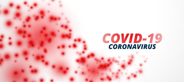 Diseño de banner de partículas de virus de brote de coronavirus Covid-19