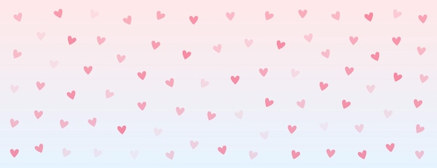 Diseño de banner de patrón de corazones de día de San Valentín