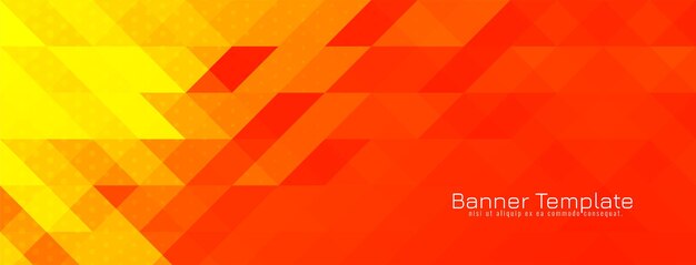 Diseño de banner de patrón de mosaico triangular amarillo y rojo