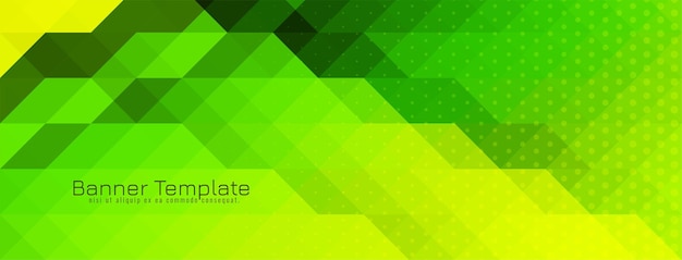 Diseño de banner de patrón de mosaico triangular de color verde moderno