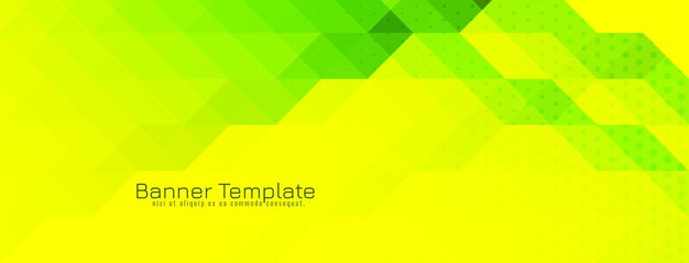 Diseño de banner de patrón de mosaico triangular de color verde moderno