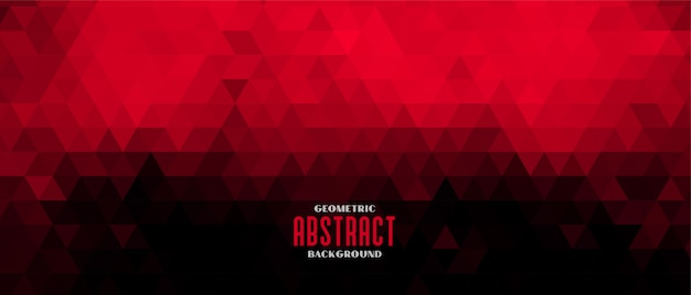 Vector gratuito diseño de banner de patrón de triángulo abstracto rojo y negro