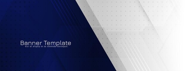 Diseño de banner poligonal de color gris y azul geométrico moderno