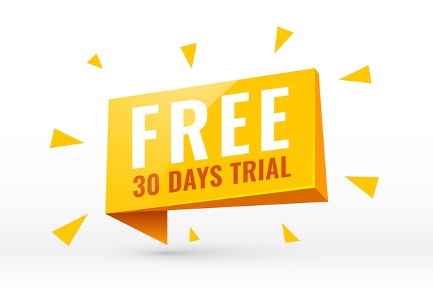 Diseño de banner de prueba gratuito de 30 días