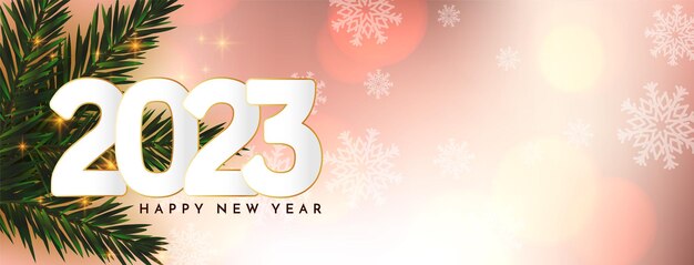Diseño de banner de saludo de celebración de feliz año nuevo 2023