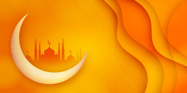 Diseño de banner de saludo de festival de temporada de ramadán de vector libre de estilo de corte de papel