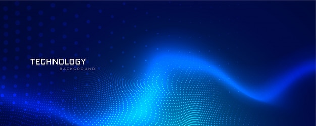Diseño de banner de tecnología azul abstracto