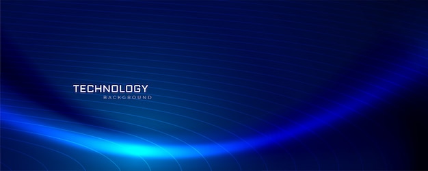 Diseño de banner de tecnología de onda azul