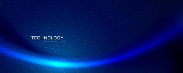 Diseño de banner de tecnología de onda azul