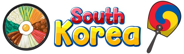 Diseño de banner de texto de corea del sur