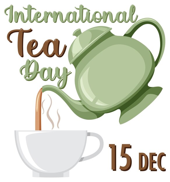 Diseño de banner de texto del día internacional del té
