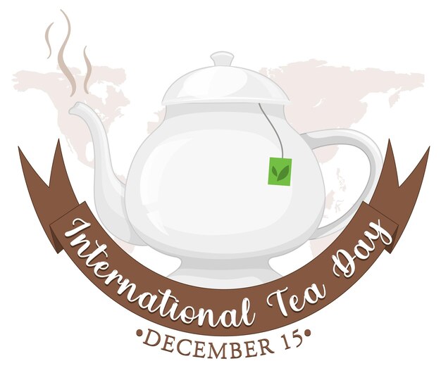 Diseño de banner de texto del día internacional del té