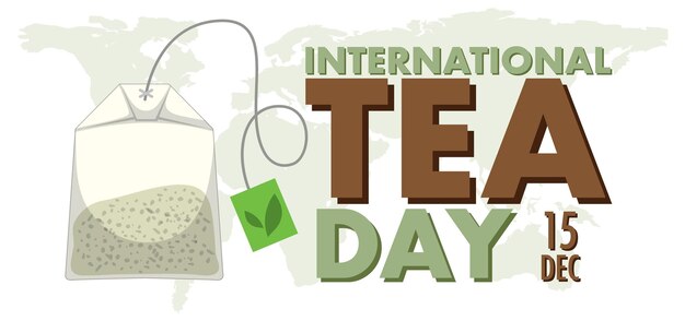Diseño de banner de texto del día internacional del té