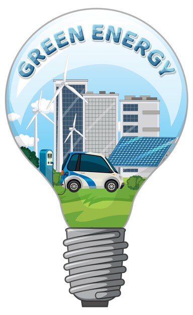 Diseño de banner de texto de energía verde