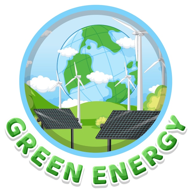 Diseño de banner de texto de energía verde
