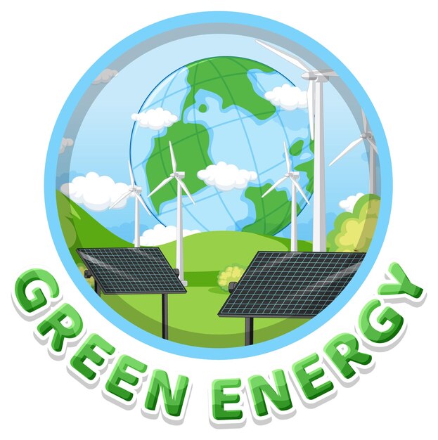 Diseño de banner de texto de energía verde