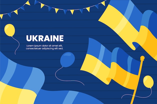 Diseño de banner de ucrania dibujado a mano