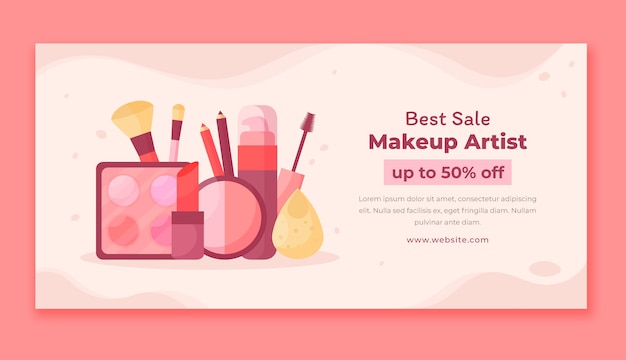 Diseño de banner de venta de belleza dibujado a mano