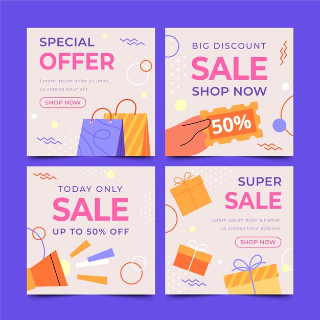 Diseño de banner de venta cuadrada