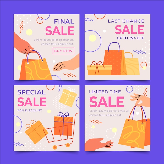 Diseño de banner de venta cuadrada