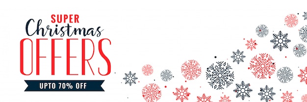 Diseño de banner de venta de decoración de copos de nieve de Navidad