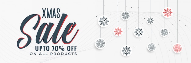 Diseño de banner de venta de navidad con estilo