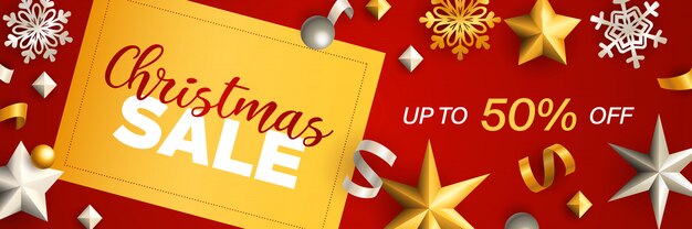 Diseño de banner de venta de navidad