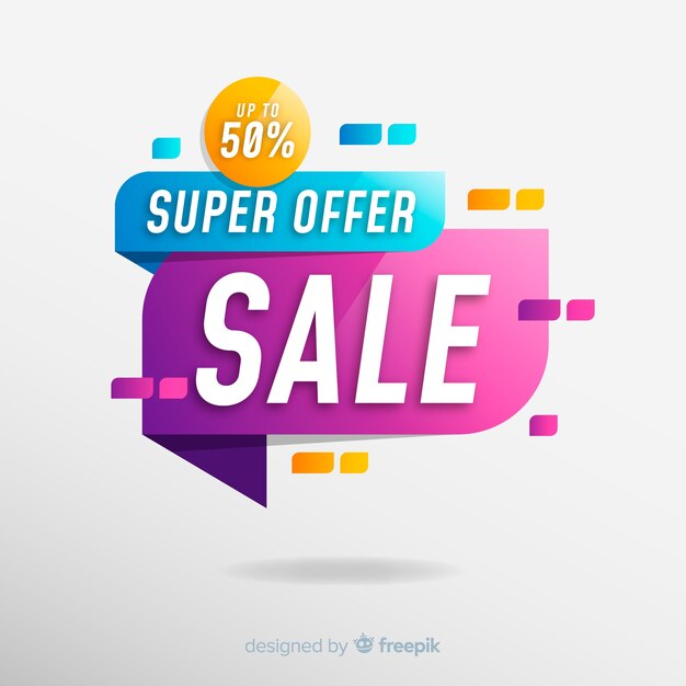 Diseño de banner de ventas abstracto