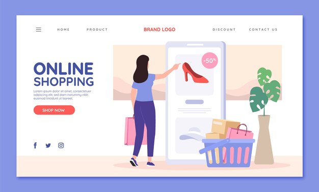 Diseño de banner de ventas de compras